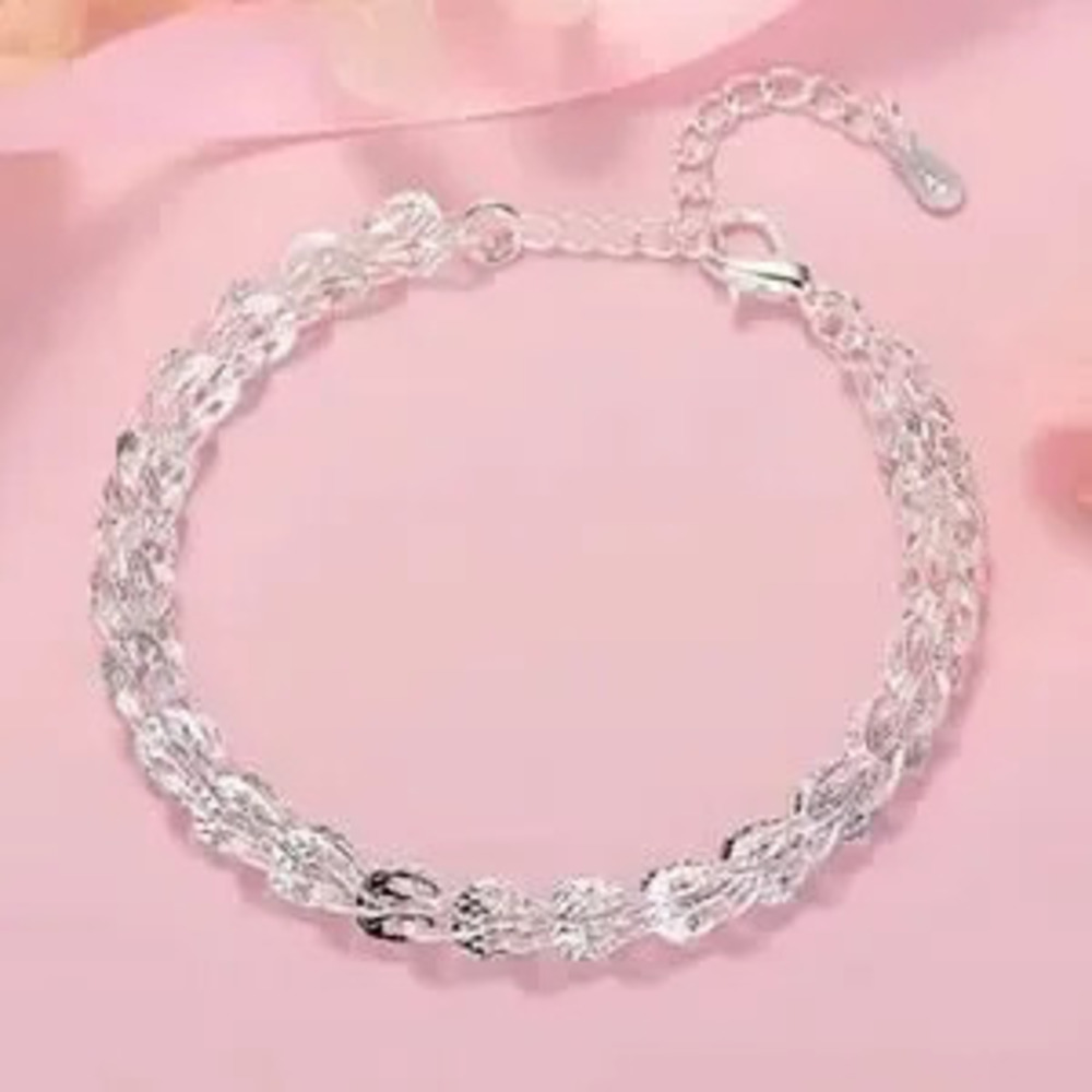 S925 Silver Teardrop Water Drop Necklace Bracelet Earrings Set BOHO Fashion Gift